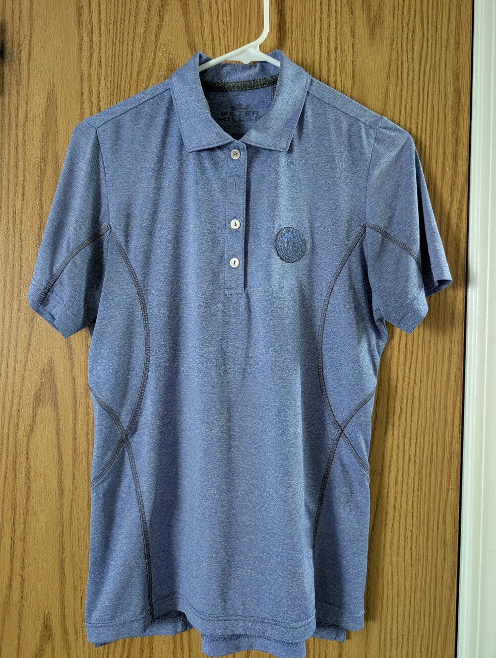 Peter Millar Heathered Blue Performance Golf Polo Shirt